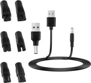 5V USB Netzkabel Kabel, 7 Stecker USB Adapter Set, Kompatibel mit Remington Rasierer, Philips Rasierer Serie, für alle Arten von elektrischen Haarschneidern, Rasierern,…