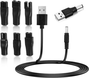 5V USB Netzkabel Rasierer Kabel Ladegerät Ersatz-Netzteil-Ladegerät 7 Stecker USB Adapter Set Kompatibel mit Remington Rasierer für alle Arten von elektrischen Haarschneidern…