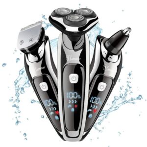 HATTEKER Elektrorasierer RSCW9598A, Bartschneider, 3in1 Rasierer Wasserdicht