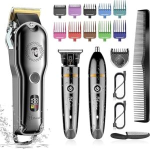 Hatteker Haarschneidemaschine Haarschneider Pflegesets Barttrimmer Bartschneider Herren T-förmiger Trimmerkopf Schnurrbart Nase Ohr Körper Präzisionstrimmer Groomer Multigroom…