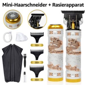 LifeImpree Haar- und Bartschneider Profi Haarschneidemaschine, Haarschneider, Bart- und Haartrimmer für Männer mit wiederaufladbarem Li-Ionen-Akku