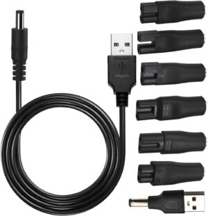 RUNCCI-YUN 5V USB Netzkabel Kabel Rasierer Ladegerät Ersatz-Netzteil-Ladegerät für alle Arten von Rasierern, elektrischen, Pflegegeräten, Haarschneidern, Luftreinigern und…
