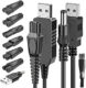 Ancable 5V Rasierer Ladegerät für Philips, 7 Stecker Multifunktions USB Adapter Set für alle Arten von elektrischen Haarschneidern, Rasierern, Pflegegeräten, Luftreinigern und…