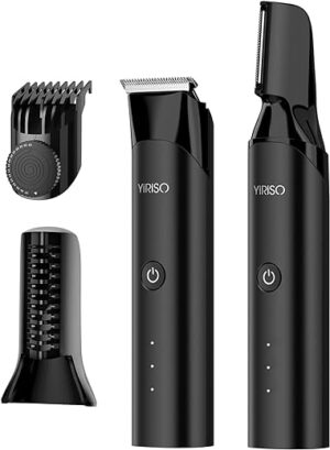 YIRISO Intimrasierer Mann, 2 in 1 Haartrimmer Intimbereich & Körper, Body Trimmer Herren Elektrisch, Wasserdichter Körperhaartrimmer, Rasierer für die Männerpflege, Geschenk Mann